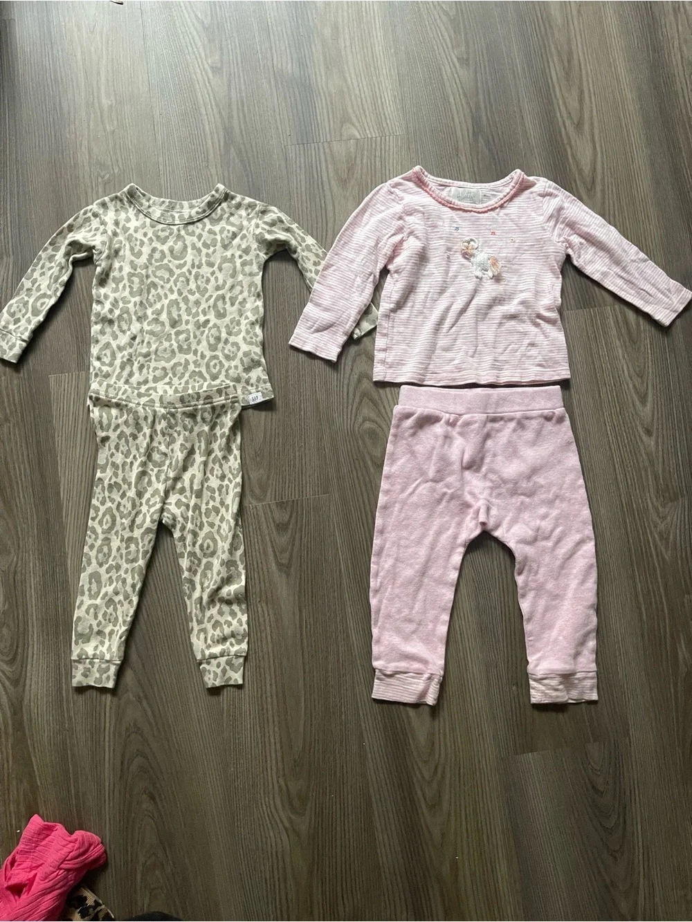 Baby Girl Pajama Bundle (2) 12-18 Months Baby GAP & Albetta Leopard & Pink